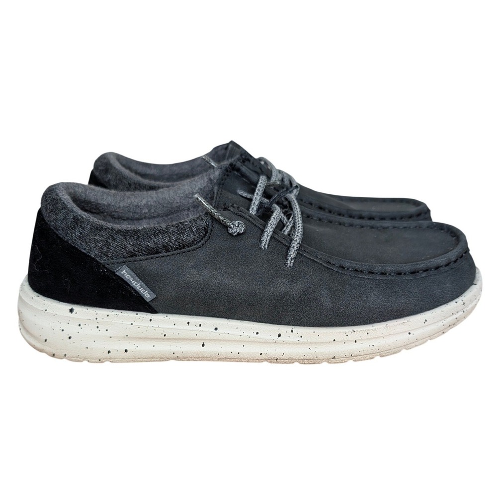 Hey Dude Polly Shade Womens 8/EU 39 Gray Leather Lace Up Comfort Shoes Sneakers